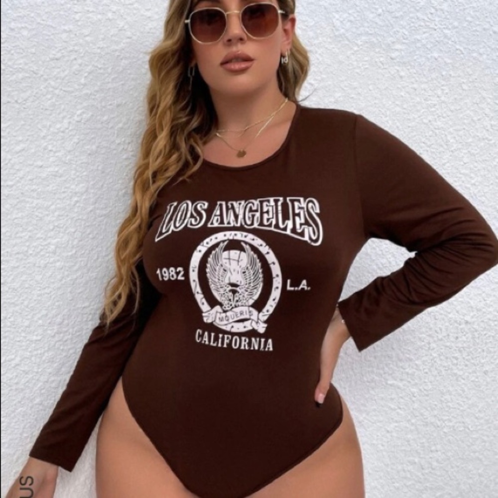Brown body suit